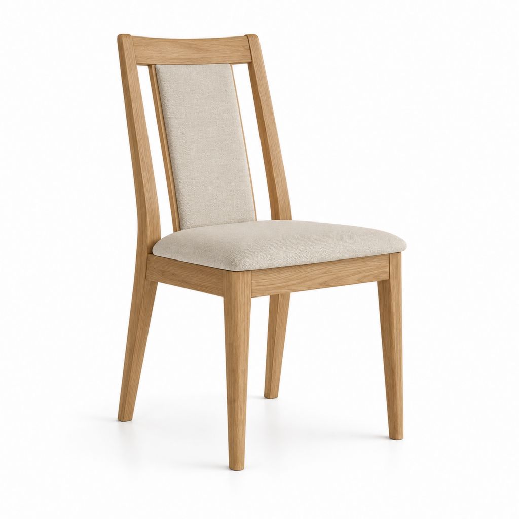Esszimmerstuhl aus Holz mit Beige-Beschichtung, 47 × 55 × 95 cm